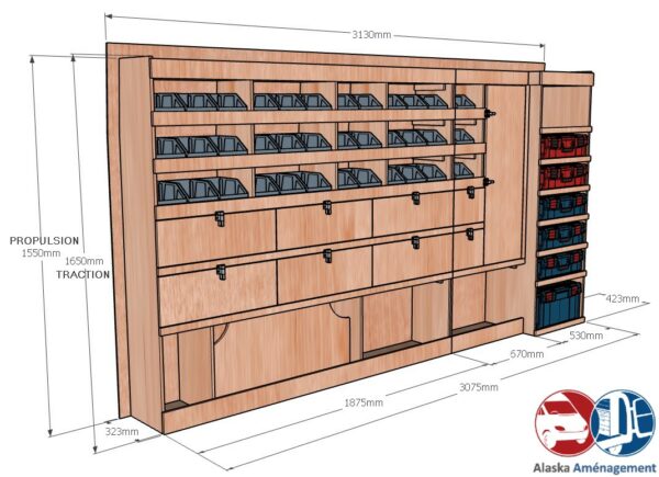 Transit 2T L3H2 – KRMG003 COTES - Aménagement Utilitaire Île-de-France & Livraison