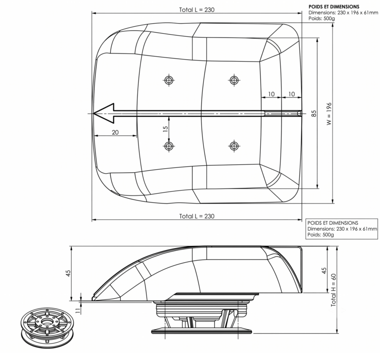 Aérateur électrique + grilles - vue 3